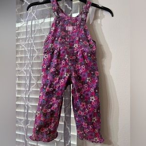 Vintage OshKosh B’gosh floral corduroy overalls size 18 months